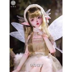 New Full Set Winter Spirit Girl 1/4 BJD Doll Eyes Makeup Toy with Dress Elf Wing