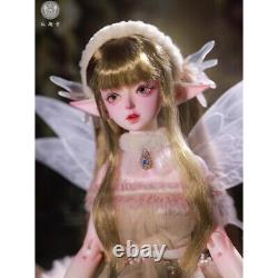 New Full Set Winter Spirit Girl 1/4 BJD Doll Eyes Makeup Toy with Dress Elf Wing