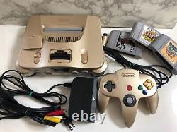 Nintendo 64 Gold Consoles Controller Full Set NUS-001 Japan N64 Toys R Us