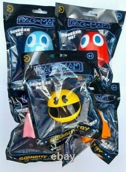 Official Pacman Squishy Stress Toys Full Set Of 5 Bandai Namco Arcade Europe New