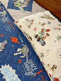 POTTERY BARN KIDS Disney TOY STORY Quilt, Shams, Sheet Set Full Size 7 Piece Set