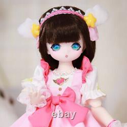 Pretty Girl 1/4 BJD SD Dolls Ball Joint Cartoon Eyes Face Makeup Full Set Toy