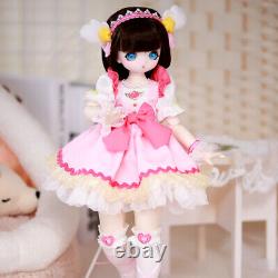 Pretty Girl 1/4 BJD SD Dolls Ball Joint Cartoon Eyes Face Makeup Full Set Toy