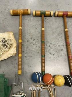 RARE FULL SET Vintage Antique Sears And Roebuck Lawn Play Toy Vintage Croquet