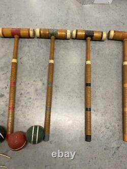 RARE FULL SET Vintage Antique Sears And Roebuck Lawn Play Toy Vintage Croquet