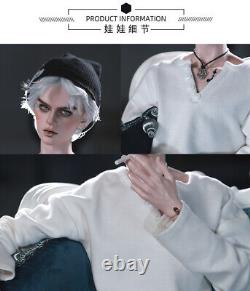 Resin 1/3 BJD Doll Handsome Uncle Man Figures Ball Jointed Face Makeup Wig Toys