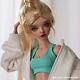 Resin 1/4 Bjd Doll Long Blonde Hair Eyes Yoga Clothes Movable Joints Girls Toys