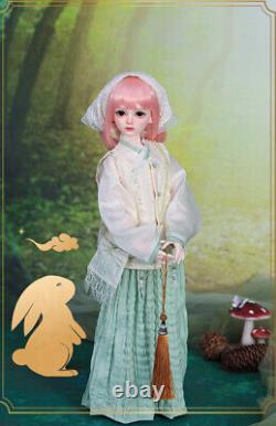 Resin Body Full Set 1/4 BJD Doll Face Makeup Pretty Girl Toy Traditional Outfits