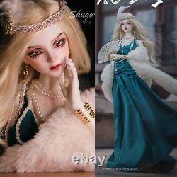 Resin FULL SET Outfits 1/4 BJD Doll Female Ball Jointed Eyes Makeup Wig Toy Gift