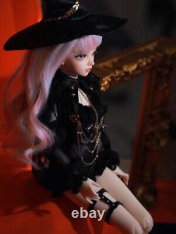 Resin New 1/4 BJD Girl Female Doll Figures Eyes Face Up Eyes Hat Clothes SET Toy