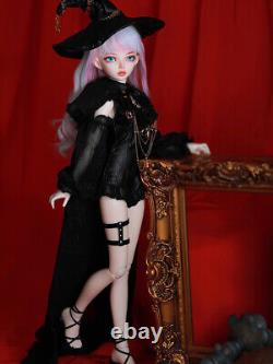 Resin New 1/4 BJD Girl Female Doll Figures Eyes Face Up Eyes Hat Clothes SET Toy