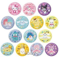 Sanrio characters embroidery can badge Collection Toy 14 Types Full Comp Set New