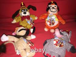 THE BANANA SPLITS SOFT TOYS COMPLETE FULL SET WITH TAGS PLUSH x4