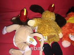 THE BANANA SPLITS SOFT TOYS COMPLETE FULL SET WITH TAGS PLUSH x4