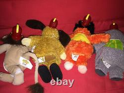 THE BANANA SPLITS SOFT TOYS COMPLETE FULL SET WITH TAGS PLUSH x4