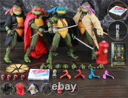 Teenage Mutant Ninja Turtles 1990's Movie 7 Action Figure Toys 4 Pcs Set Toys