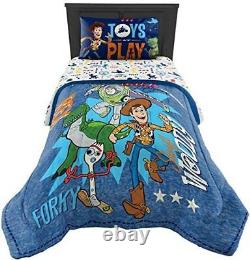 Toy Story Toys Play Woody Buzz Forky Rex Kids Full Bedding Sheet Set 5 Pcs Set