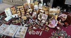 Victorian style wooden dollhouse furniture job lot furnish full house