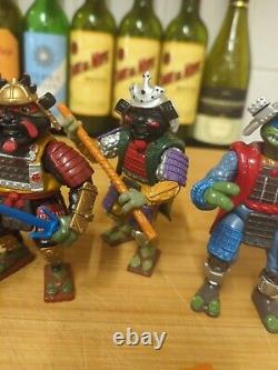 Vintage TMNT Movie 3 TURTLES 1993 Playmates Samurai Full Set w / Accessories