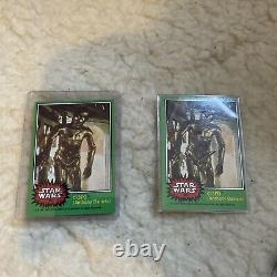 Vintage star wars topps green collecting cards full set c3-po error card 207