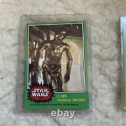 Vintage star wars topps green collecting cards full set c3-po error card 207