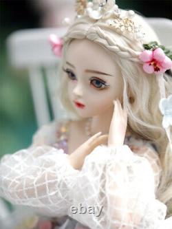 1/3 Bjd Doll Girl Changeable Eyes + Free Face Makeup + Dress Full Set Gift Toy
