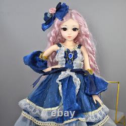 1/3 Poupée BJD 24 pouces Fille avec Maquillage du Visage et Tenue Complète de Robes Jouet