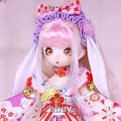 1/4 Bjd Poupée Mobile Jointed Girl Body With Full Set Outfits Jouet Bricolage Pour Enfants