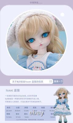 1/6 Maquillage Corporel Animal Poupée BJD Résine Fille Articulée Set Complet de Visage Perruque Yeux