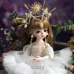 1/6 Poupée Bjd Avec Robe Vert Yeux Maquillage Visage Gratuit Jouet Complet Pour Les Enfants