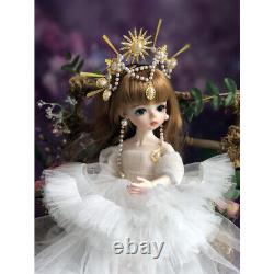 1/6 Poupée Bjd Avec Robe Vert Yeux Maquillage Visage Gratuit Jouet Complet Pour Les Enfants