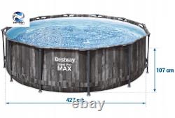 15 In Set Bestway 5614z -14ft X 42in (427 CM X 107 Cm) Piscine Au Sol Ronde