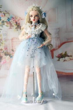 24 1/3 Bjd Doll Ball Jointed Girl + Wig Vêtements Chaussures Yeux Maquillage Jouet Complet
