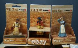 8 Schleich Toy Wild West Sioux Indian Amérindian Diorama Ensemble Complet Figurines