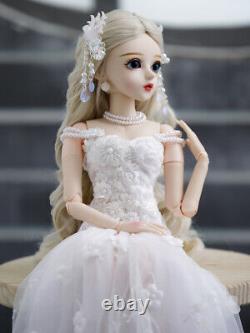 Bjd Doll 1/3 Belle Fille Avec Des Yeux De Maquillage De Visage Gratuit Perruques Vêtements Ensemble Complet Jouet
