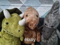 Dinosaures Jellycat 3 ensemble complet retiré HTF BNWT