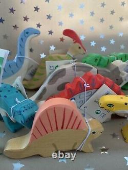 Ensemble Complet 13 Holztiger Dinosaurs Wooden Toys Cadeau De Noël