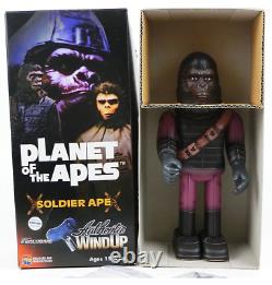 Ensemble complet x3 de figurines d'action en fer-blanc à remonter Vintage Planet of the Apes Medicom Toy NEUF