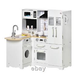 Ensemble de cuisine pour enfants HOMCOM, cuisine-jouet avec accessoires complets blancs