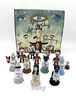 Gary Baseman x Kidrobot LA SOCIÉTÉ SECRÈTE DE TOBY Figurine en Vinyle Art Toy Ensemble Complet, SIGNÉE