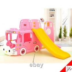 Hello Kitty 3-en-1 Bus Full Set Clime - Slide Avec Swing Kids Toy Indoor/outdoor