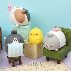 Molang Sleep Bunny Series Blind Box Mute Art Toy Figurine Poupée 1pc Ou Set