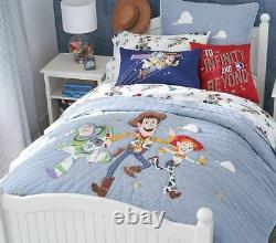 Pottery Barn Kids Disney Toy Story Fq Quilt 2 Shams & Full Sheets 7 Pc Set Nouveau