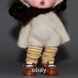 Poupée BJD 1/12 Jouet Maquillage à la Main Perruques Douces Vêtements Chaussettes Ensemble Complet Poupée Entière