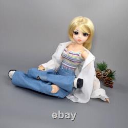 Poupée BJD 1/3 60cm Fille avec Ensemble de Vêtements de Mode Perruques Blondes Ensemble Complet