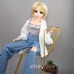 Poupée BJD 1/3 60cm Fille avec Ensemble de Vêtements de Mode Perruques Blondes Ensemble Complet