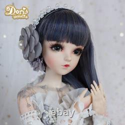 Poupée BJD 1/3 ENSEMBLE COMPLET Poupées à articulations sphériques Fille Maquillage Visage Perruque Vêtements Jouet Cadeaux