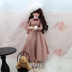 Poupée BJD 1/3 Fille Ensemble Complet Cadeau Élégant Yeux Féminins Perruque Vêtements Chaussures Maquillage Jouet