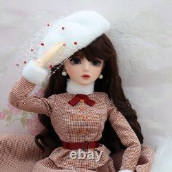 Poupée BJD 1/3 Fille Ensemble Complet Cadeau Élégant Yeux Féminins Perruque Vêtements Chaussures Maquillage Jouet