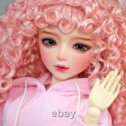 Poupée BJD 1/3 Fille Mignonne avec Vêtements Robe Chaussures Perruques Bouclées Ensemble Complet Cadeau Jouet